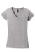 Gildan 64V00L Womens Softstyle Short Sleeve V-Neck T-Shirt Sport Grey Flat Front