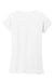 Gildan 64V00L Womens Softstyle Short Sleeve V-Neck T-Shirt White Flat Back