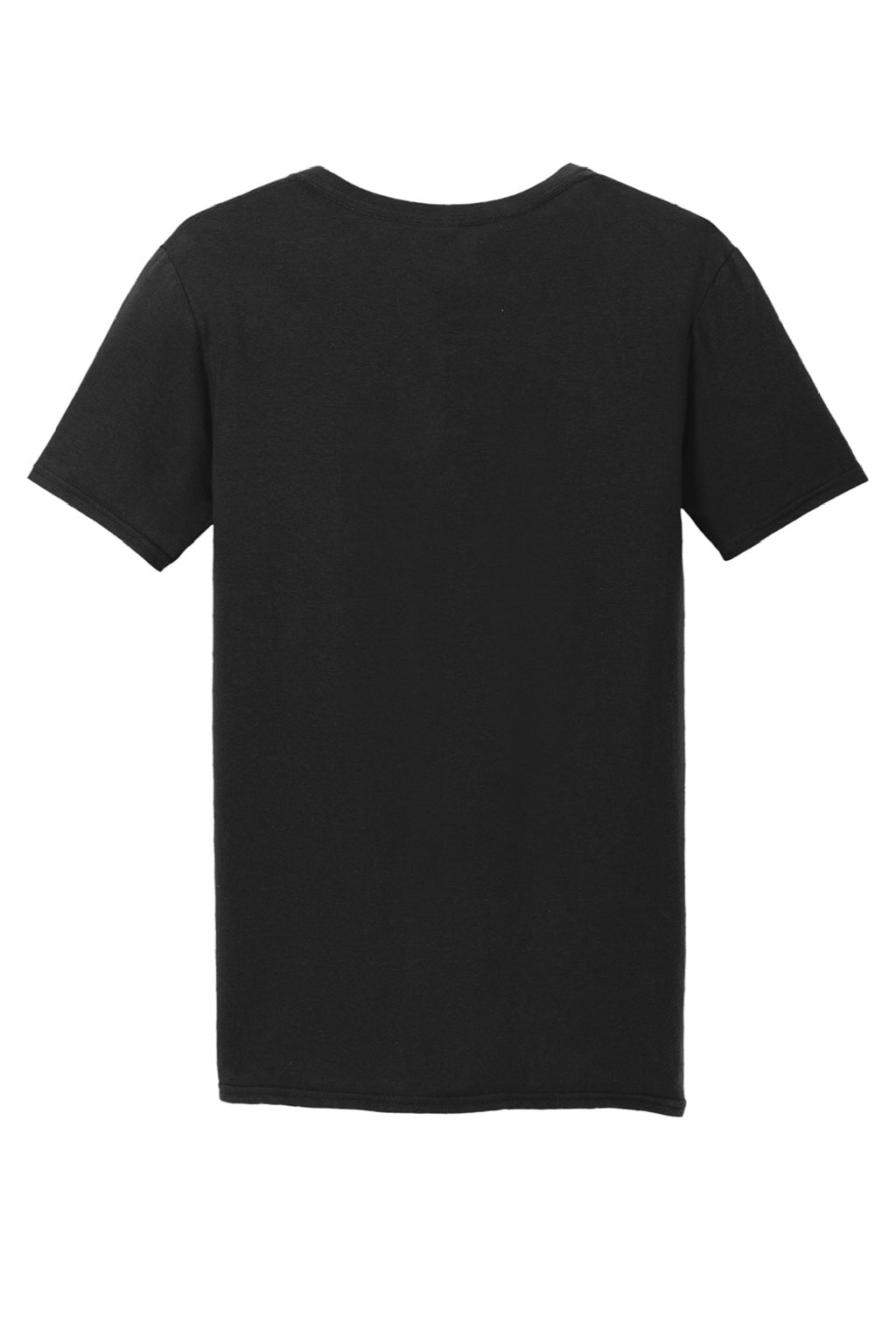 Gildan 64V00 Mens Softstyle Short Sleeve V-Neck T-Shirt Black Flat Back