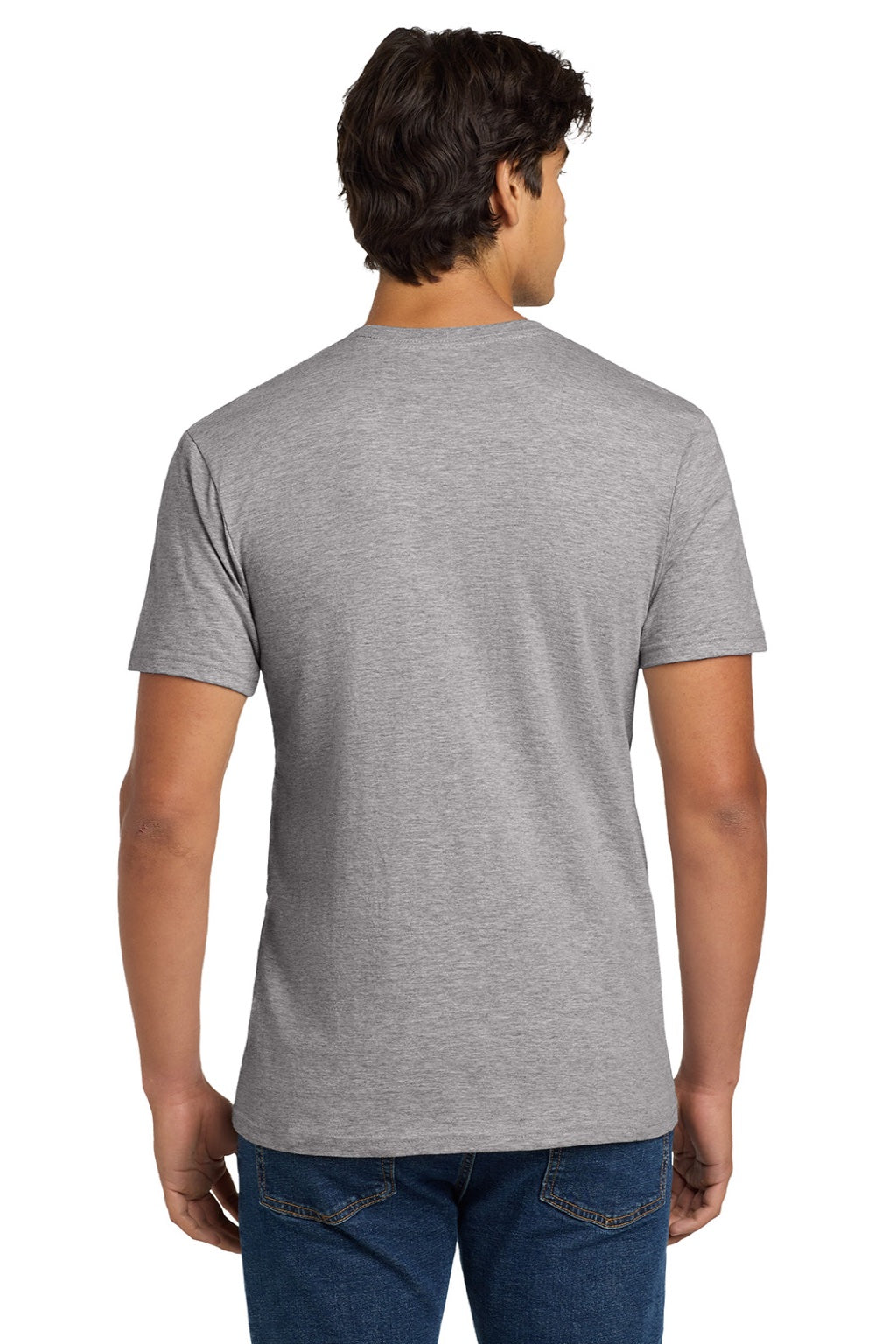 Gildan 64V00 Mens Softstyle Short Sleeve V-Neck T-Shirt Sport Grey Model Back