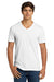 Gildan 64V00 Mens Softstyle Short Sleeve V-Neck T-Shirt White Model Front