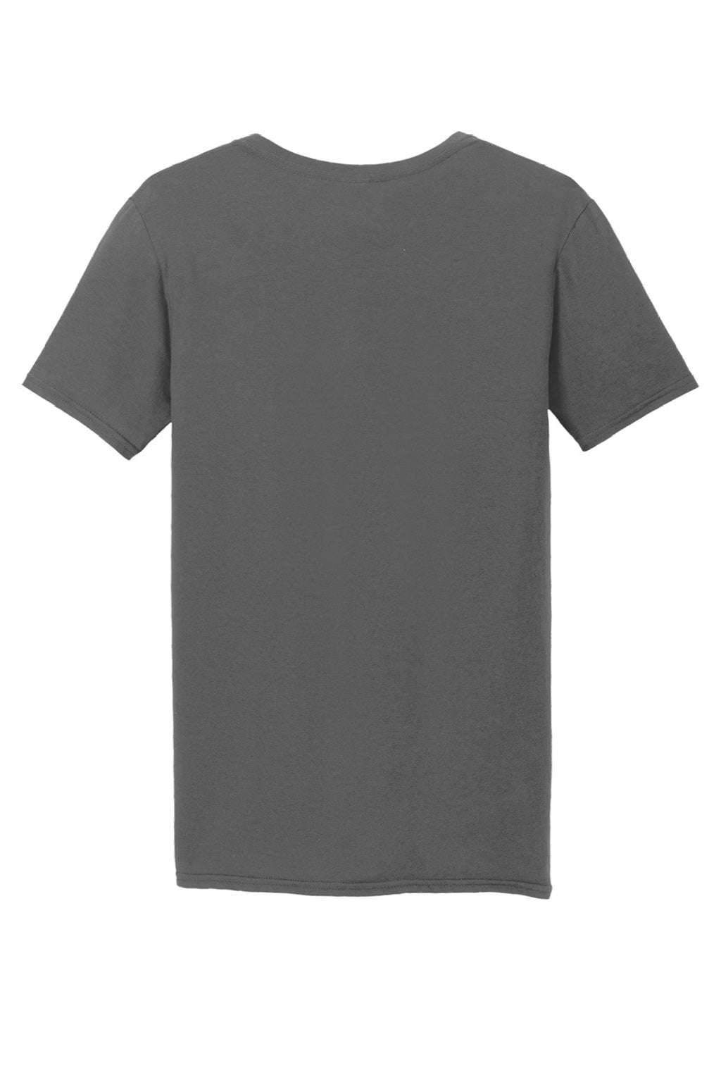 Gildan 64V00 Mens Softstyle Short Sleeve V-Neck T-Shirt Charcoal Grey Flat Back