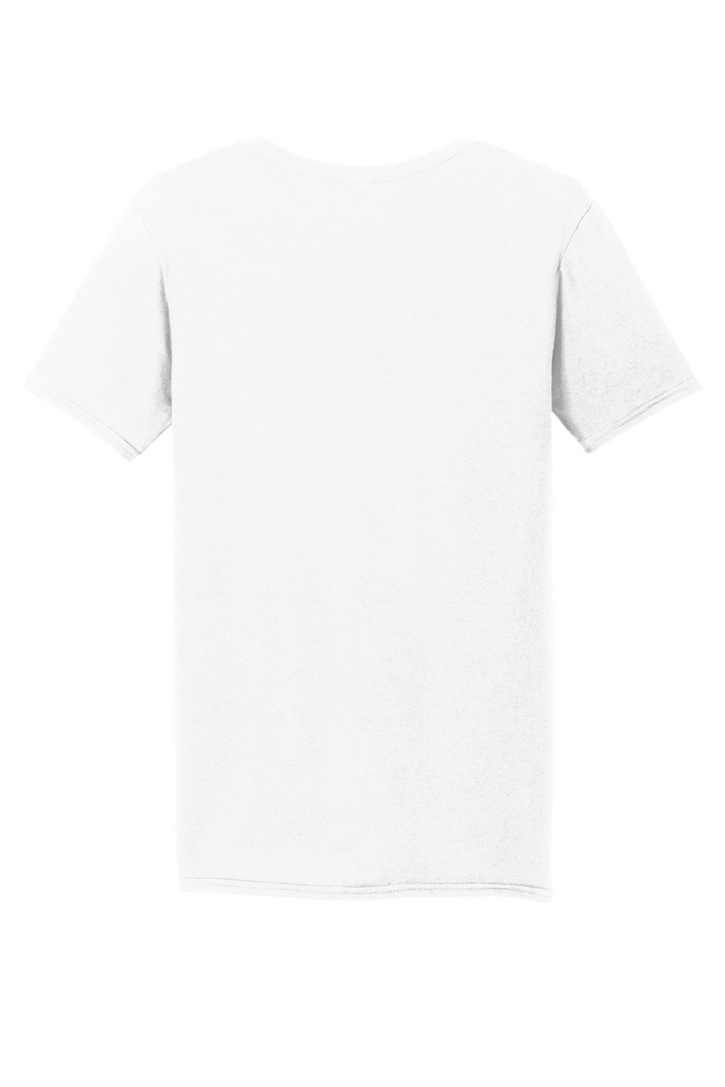 Gildan 64V00 Mens Softstyle Short Sleeve V-Neck T-Shirt White Flat Back