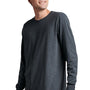 Russell Athletic Mens Dri-Power Moisture Wicking Performance Long Sleeve Crewneck T-Shirt - Heather Black