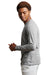 Russell Athletic 64LTTM Mens Dri-Power Moisture Wicking Performance Long Sleeve Crewneck T-Shirt Oxford Grey Model Side