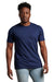 Russell Athletic 64STTM Mens Dri-Power Moisture Wicking Performance Short Sleeve Crewneck T-Shirt Navy Blue Model Front