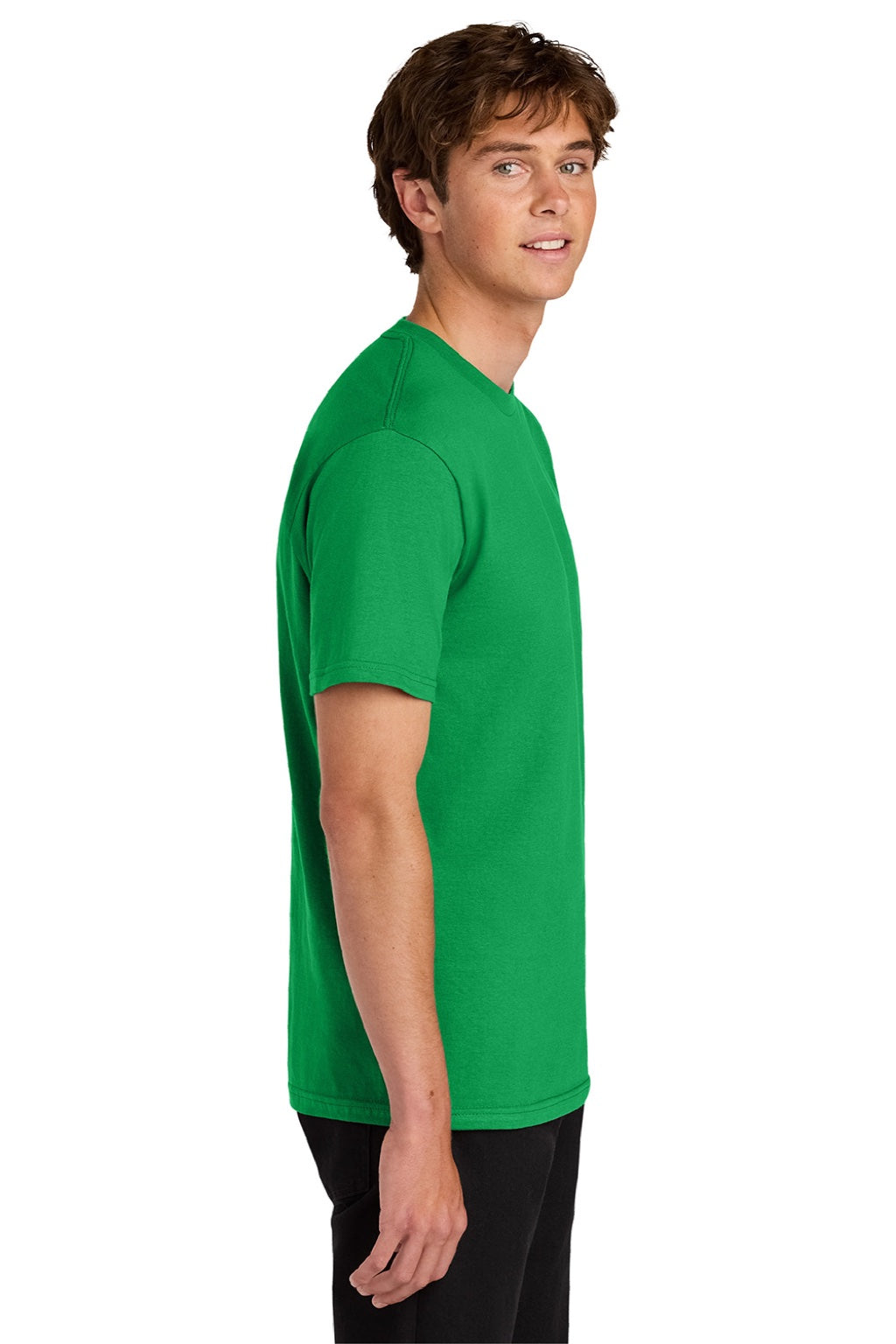 Gildan 65000 Mens Softstyle Short Sleeve Crewneck T-Shirt Irish Green Model Side