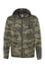 Independent Trading Company EXP54LWZ Mens Water Resistant Full Zip Windbreaker Hooded Jacket Forest Green Camo Flat Front