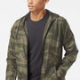 Independent Trading Company Mens Water Resistant Full Zip Windbreaker Hooded Jacket - Forest Green Camo