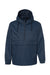 Independent Trading Company EXP94NAW Mens 1/4 Zip Waterproof Hooded Anorak Jacket Classic Navy Blue Flat Front