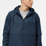 Independent Trading Company Mens 1/4 Zip Waterproof Hooded Anorak Jacket - Classic Navy Blue