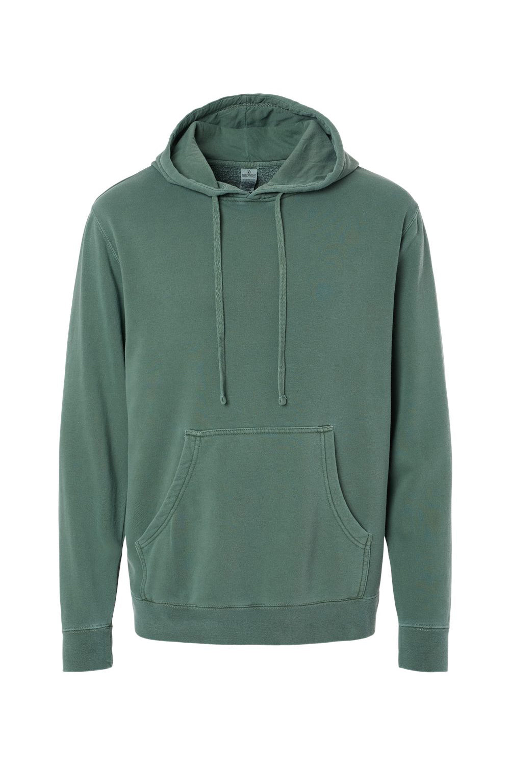 Independent Trading Company PRM4500 Mens Pigment Dyed Hooded Sweatshirt Hoodie w/ Pouch Pocket Alpine Green Flat Front