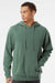 Independent Trading Company PRM4500 Mens Pigment Dyed Hooded Sweatshirt Hoodie w/ Pouch Pocket Alpine Green Model Front