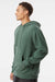 Independent Trading Company PRM4500 Mens Pigment Dyed Hooded Sweatshirt Hoodie w/ Pouch Pocket Alpine Green Model Side