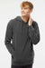 Independent Trading Company PRM4500 Mens Pigment Dyed Hooded Sweatshirt Hoodie w/ Pouch Pocket Black Model Front