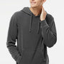 Independent Trading Company Mens Pigment Dyed Hooded Sweatshirt Hoodie w/ Pouch Pocket - Black