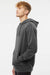 Independent Trading Company PRM4500 Mens Pigment Dyed Hooded Sweatshirt Hoodie w/ Pouch Pocket Black Model Side