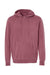 Independent Trading Company PRM4500 Mens Pigment Dyed Hooded Sweatshirt Hoodie w/ Pouch Pocket Maroon Flat Front