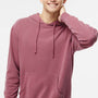 Independent Trading Company Mens Pigment Dyed Hooded Sweatshirt Hoodie w/ Pouch Pocket - Maroon