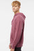 Independent Trading Company PRM4500 Mens Pigment Dyed Hooded Sweatshirt Hoodie w/ Pouch Pocket Maroon Model Side