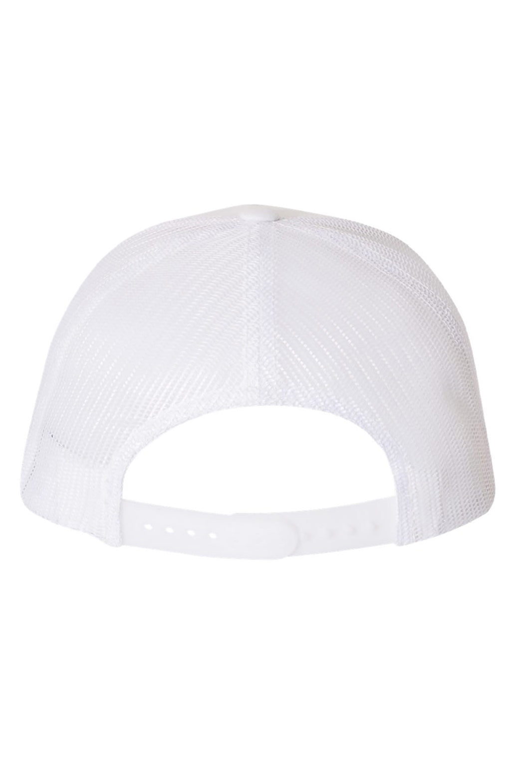 Yupoong Hats 6506 Mens Adjustable Trucker Hat White Flat Back