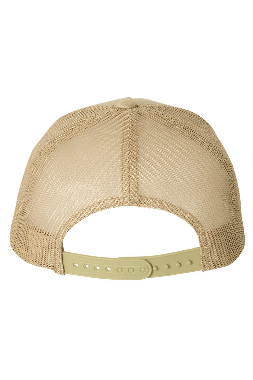 Yupoong Hats 6506 Mens Adjustable Trucker Hat Khaki Flat Back