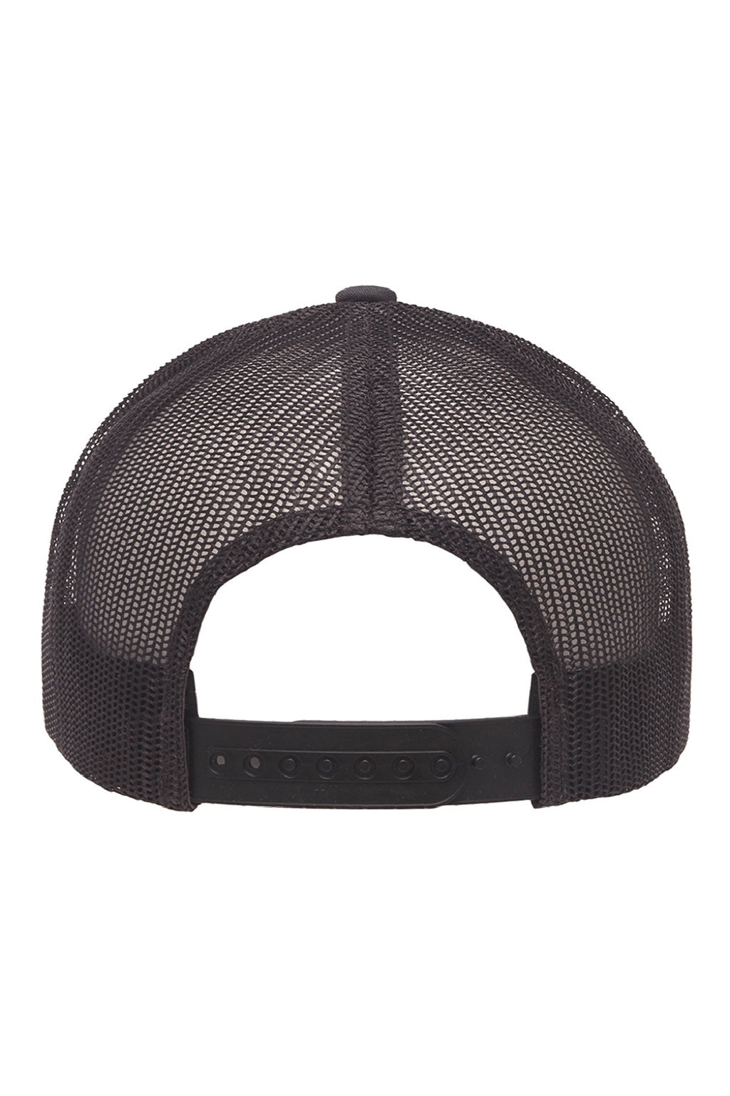 Yupoong Hats 6506 Mens Adjustable Trucker Hat Charcoal Grey Flat Back