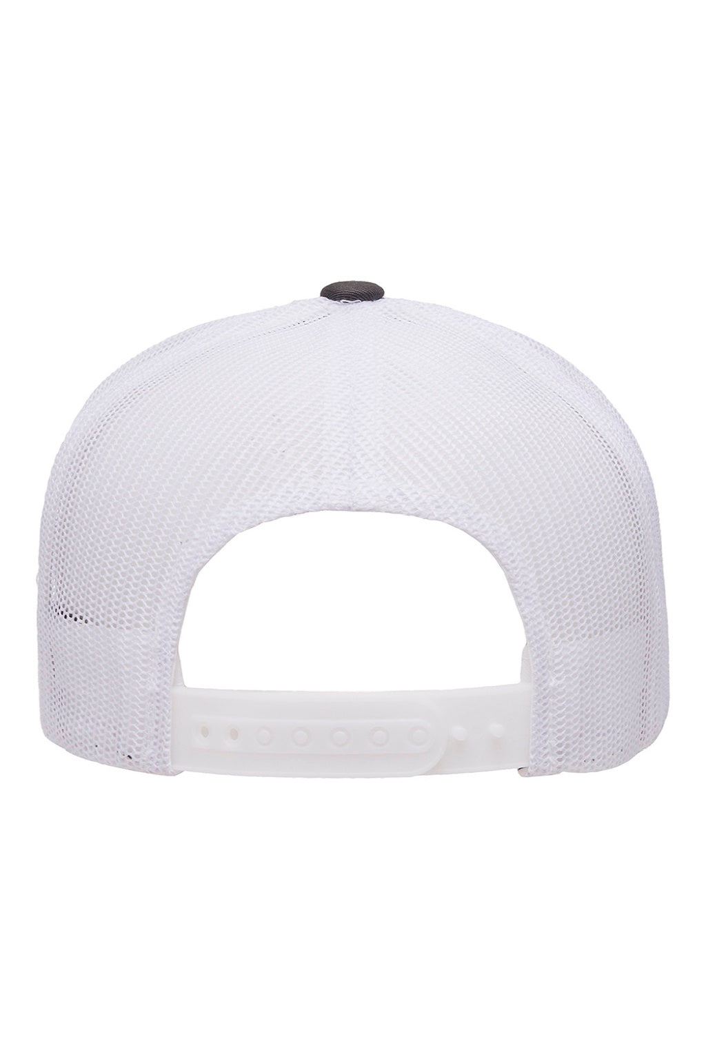 Yupoong Hats 6506 Mens Adjustable Trucker Hat Charcoal Grey/White Flat Back