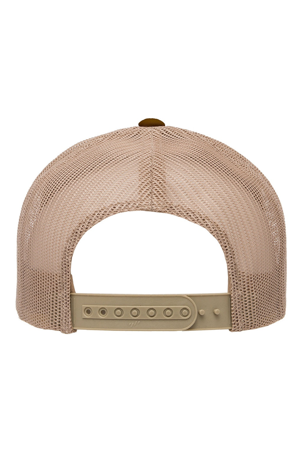 Yupoong Hats 6506 Mens Adjustable Trucker Hat Brown/Khaki Flat Back