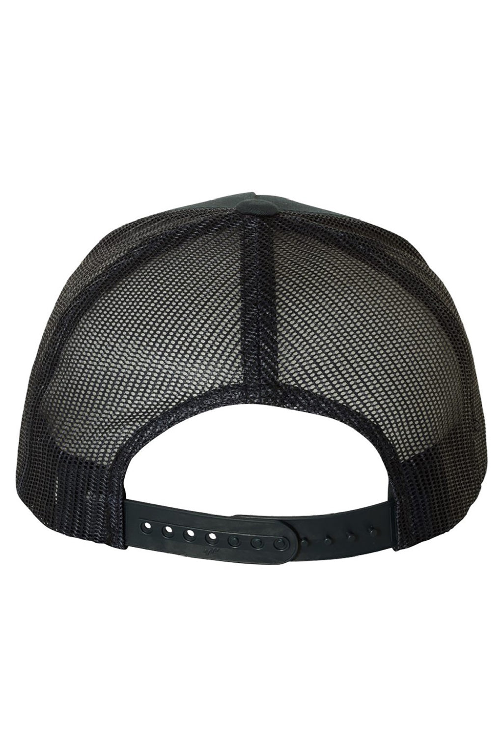 Yupoong Hats 6506 Mens Adjustable Trucker Hat Black Flat Back