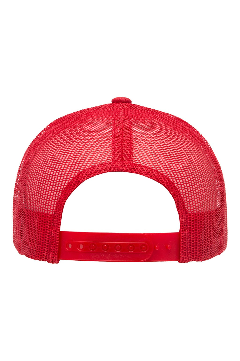 Yupoong Hats 6506 Mens Adjustable Trucker Hat Red Flat Back