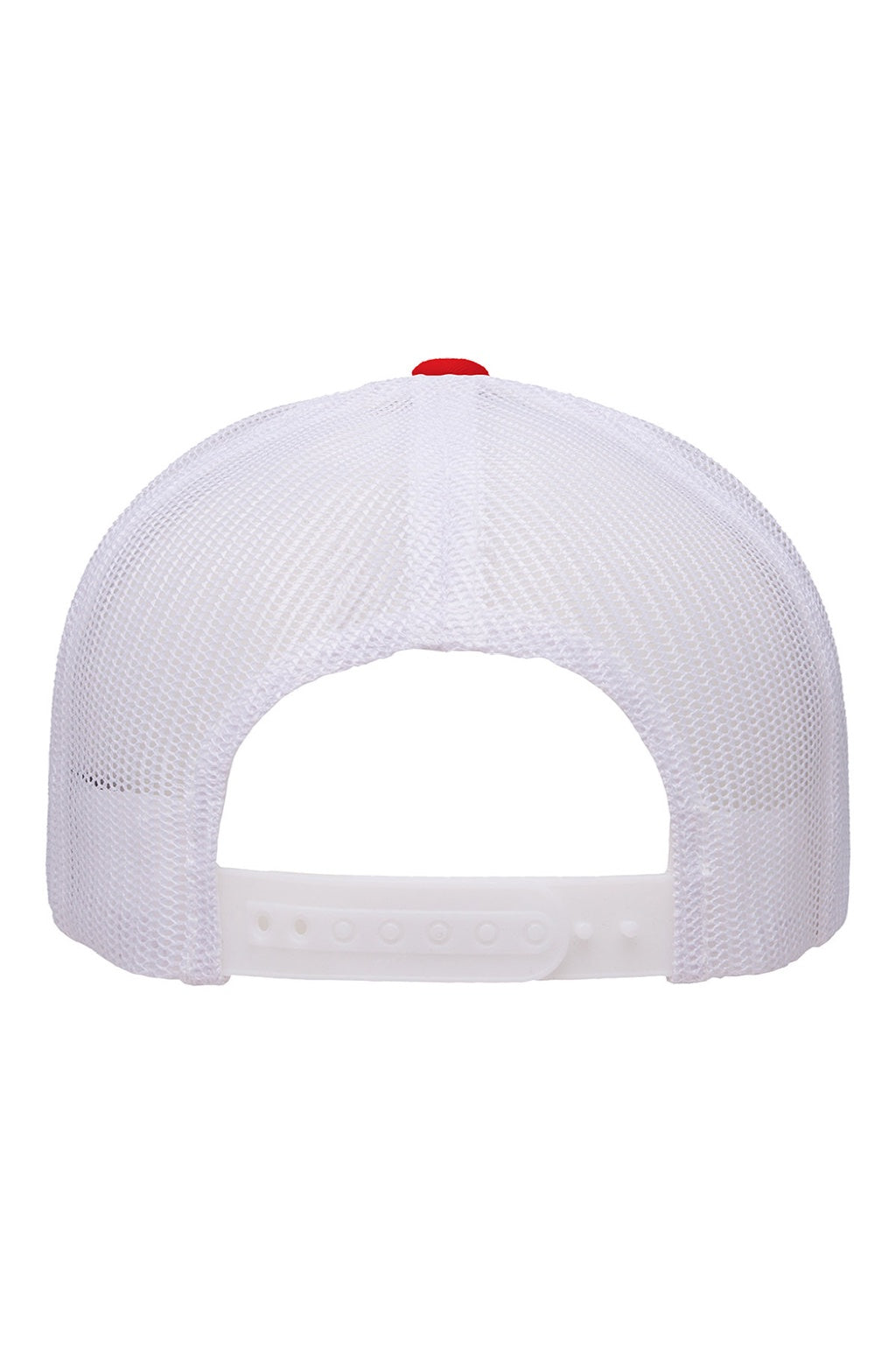 Yupoong Hats 6506 Mens Adjustable Trucker Hat Red/White Flat Back