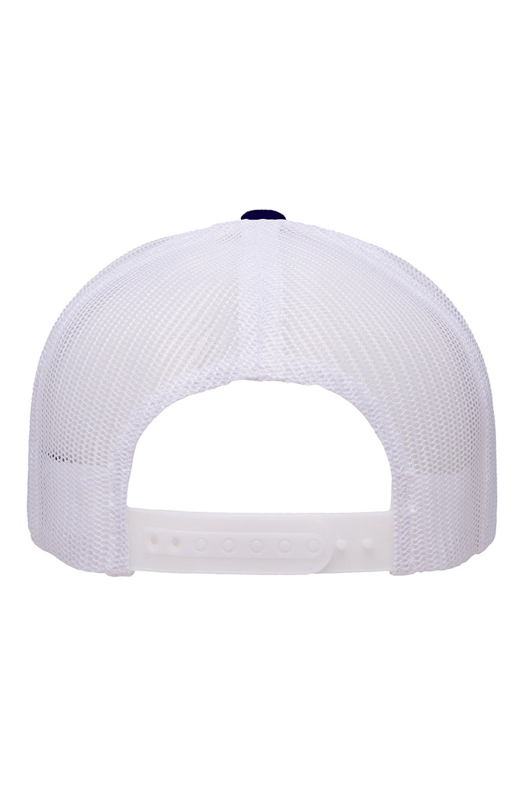 Yupoong Hats 6506 Mens Adjustable Trucker Hat Navy Blue/White Flat Back