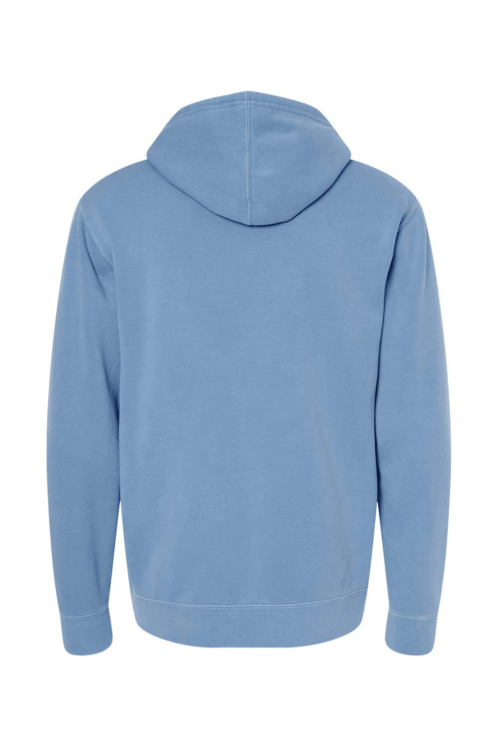 Independent Trading Company PRM4500 Mens Pigment Dyed Hooded Sweatshirt Hoodie w/ Pouch Pocket Light Blue Flat Back