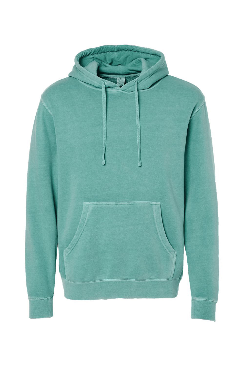 Independent Trading Company PRM4500 Mens Pigment Dyed Hooded Sweatshirt Hoodie w/ Pouch Pocket Mint Green Flat Front