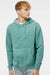 Independent Trading Company PRM4500 Mens Pigment Dyed Hooded Sweatshirt Hoodie w/ Pouch Pocket Mint Green Model Front