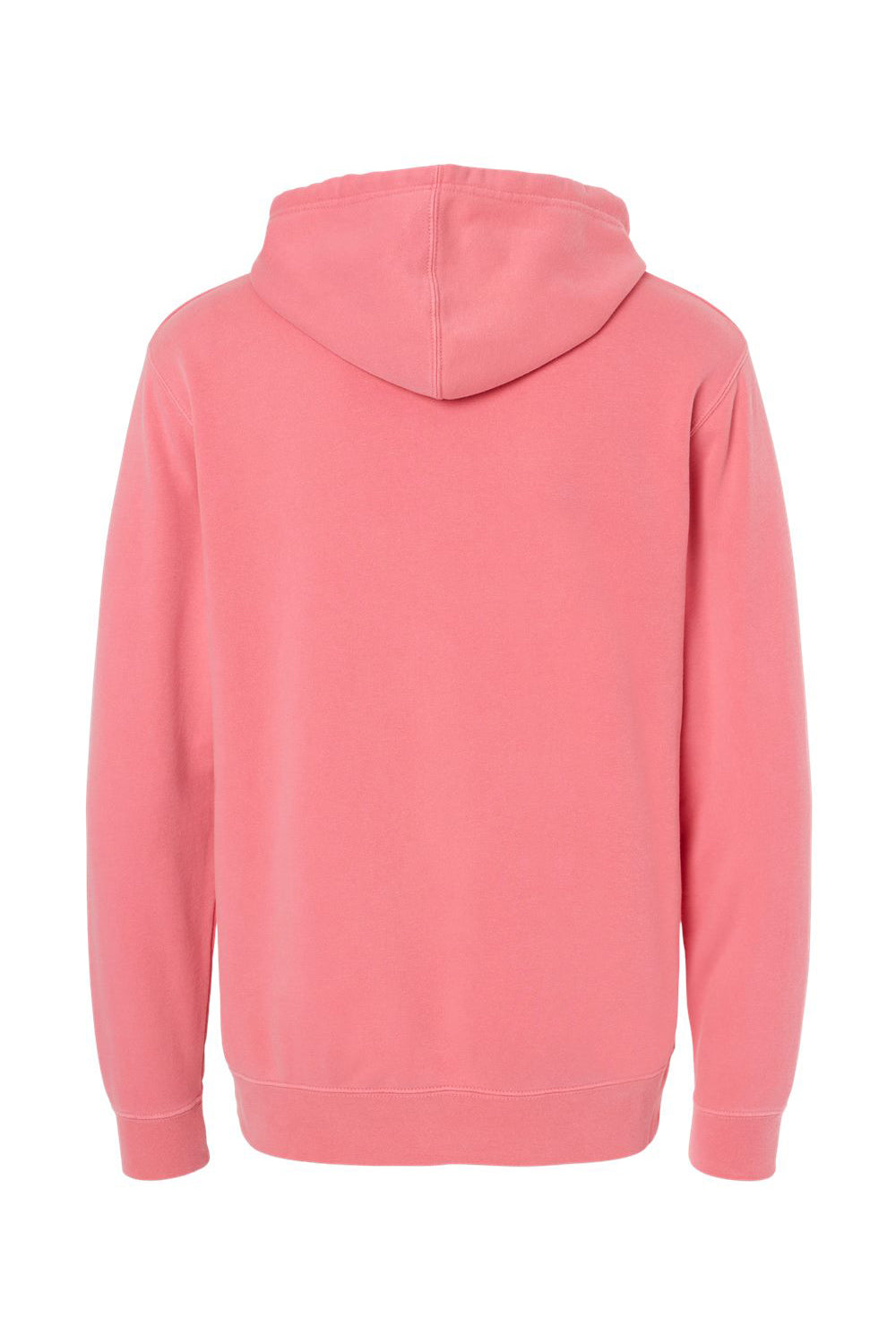Independent Trading Company PRM4500 Mens Pigment Dyed Hooded Sweatshirt Hoodie w/ Pouch Pocket Pink Flat Back