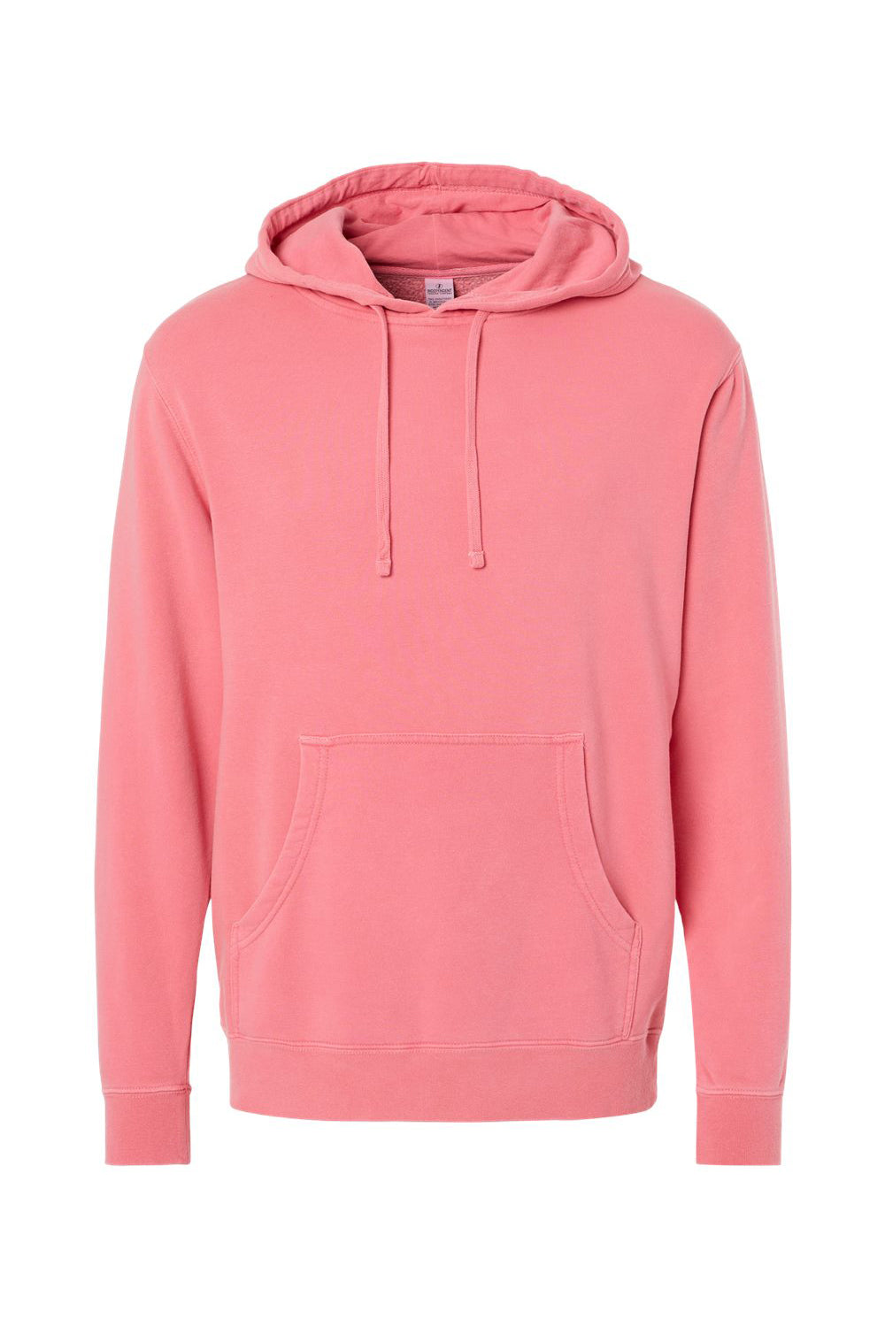 Independent Trading Company PRM4500 Mens Pigment Dyed Hooded Sweatshirt Hoodie w/ Pouch Pocket Pink Flat Front