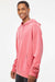 Independent Trading Company PRM4500 Mens Pigment Dyed Hooded Sweatshirt Hoodie w/ Pouch Pocket Pink Model Side
