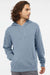 Independent Trading Company PRM4500 Mens Pigment Dyed Hooded Sweatshirt Hoodie w/ Pouch Pocket Slate Blue Model Front