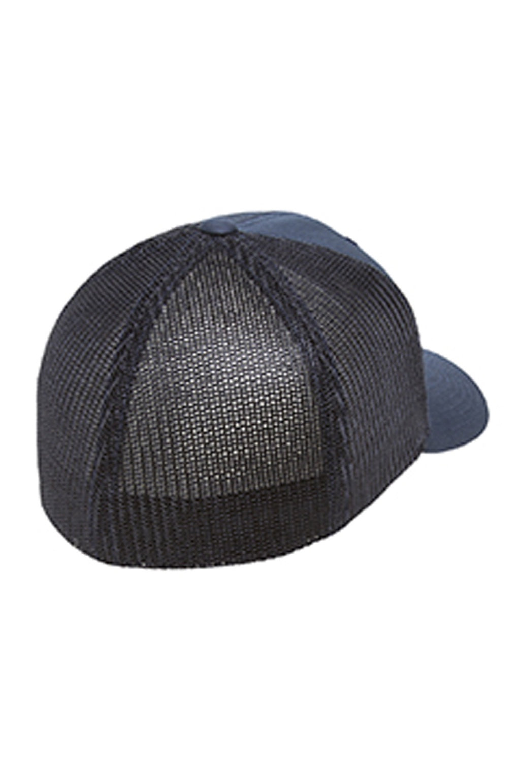Flexfit Hats 6511 Mens Stretch Fit Trucker Hat Navy Blue Flat Back