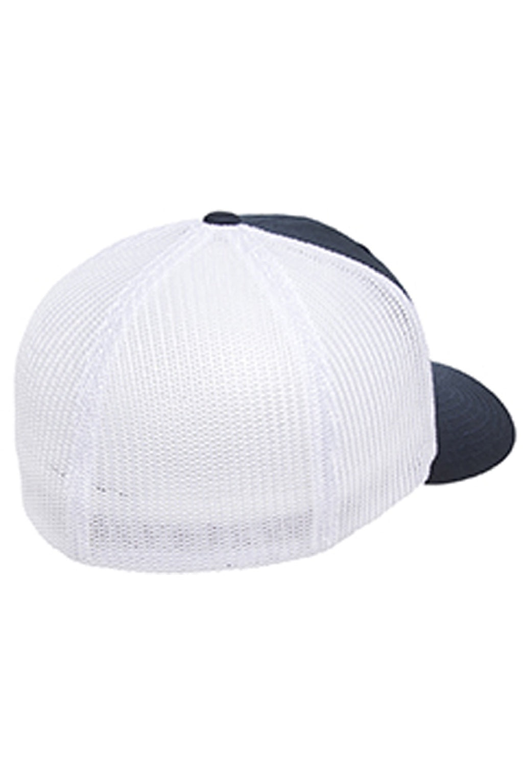 Flexfit Hats 6511 Mens Stretch Fit Trucker Hat Navy Blue/White Flat Back
