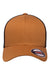 Flexfit Hats 6511 Mens Stretch Fit Trucker Hat Caramel Brown/Black Flat Front