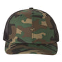 Richardson Hats Mens Printed Snapback Trucker Hat - Army Camo/Black