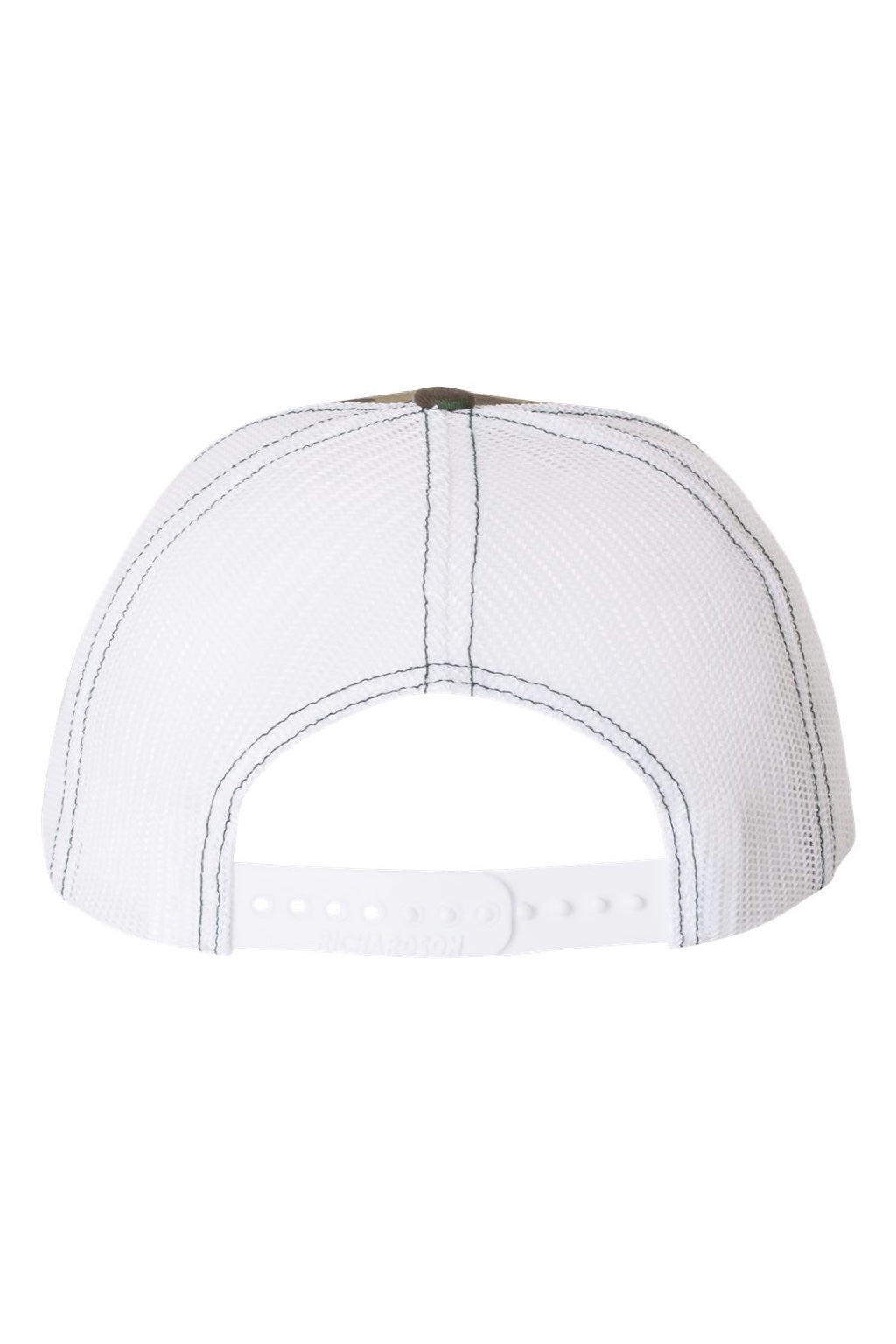 Richardson Hats 112P Mens Printed Snapback Trucker Hat Army Camo/White Flat Back