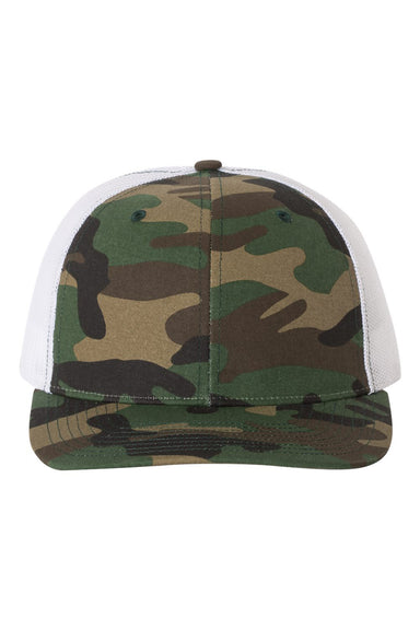 Richardson 112P Mens Printed Trucker Hat Army Camo/White Flat Front