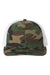 Richardson Hats 112P Mens Printed Snapback Trucker Hat Army Camo/White Flat Front