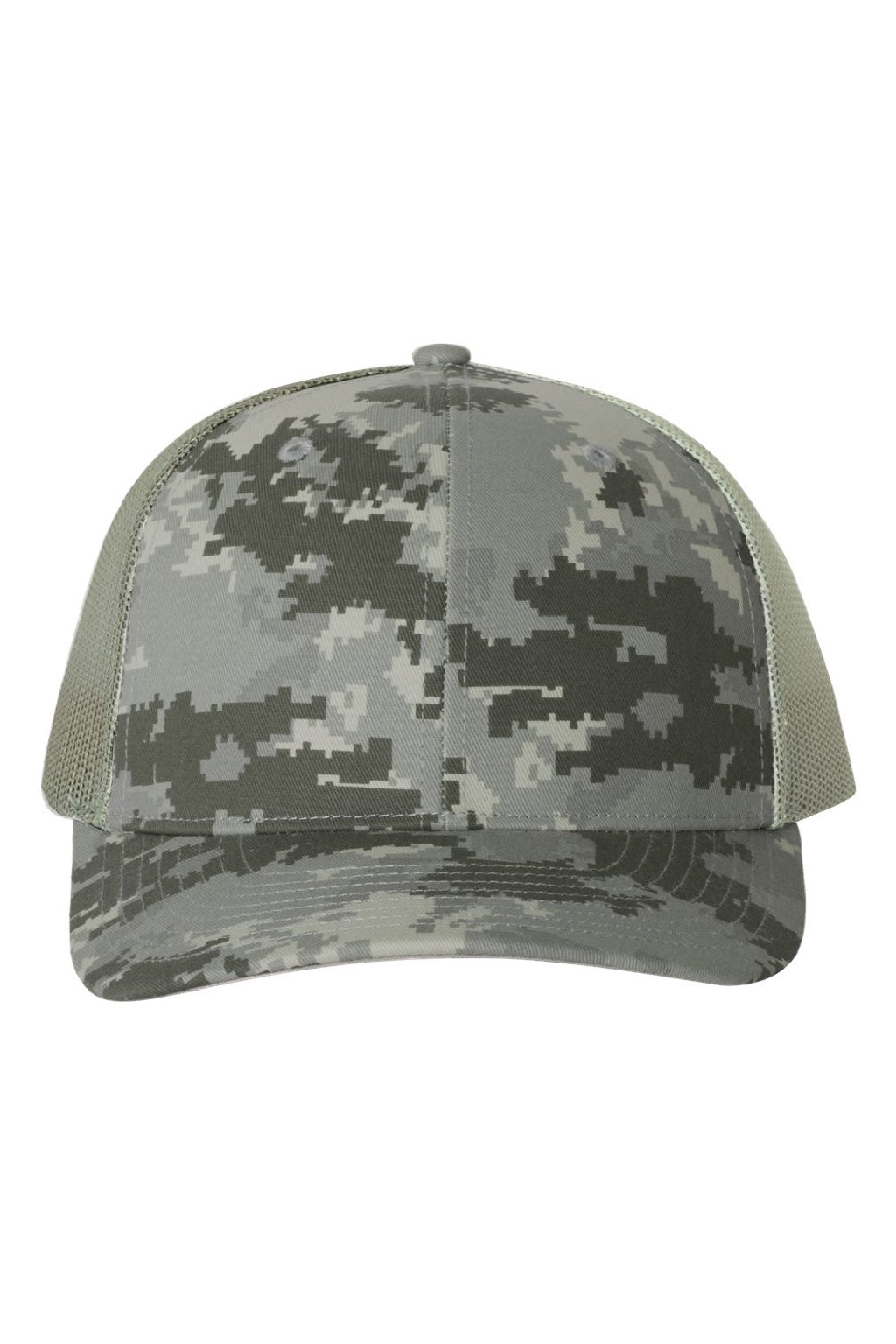 Richardson Hats 112P Mens Printed Snapback Trucker Hat Military Digital Camo/Light Green Flat Front