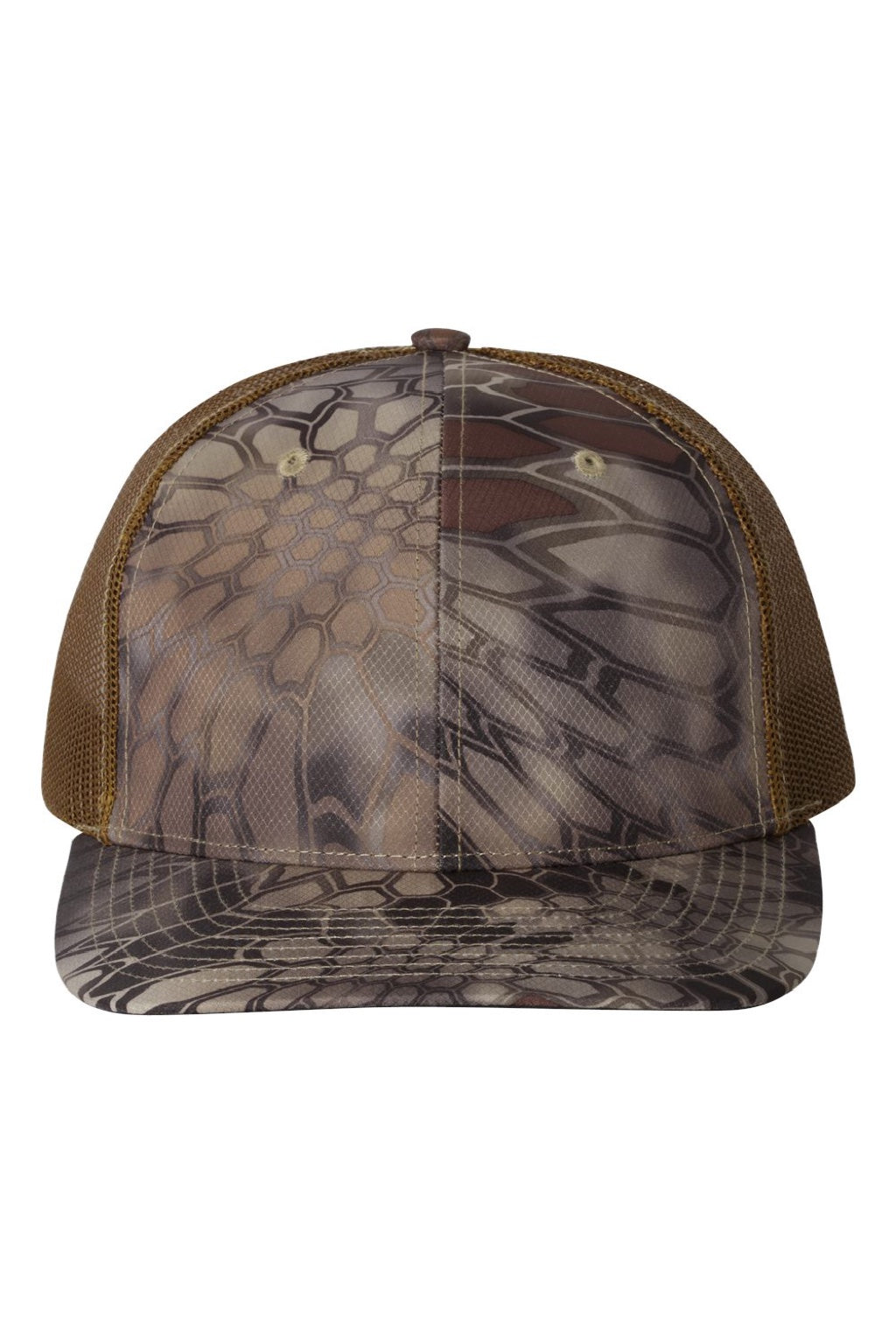 Richardson Hats 112P Mens Printed Snapback Trucker Hat Kryptek Highlander - Buck Flat Front