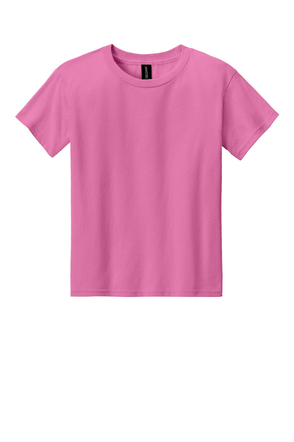 Gildan 3000B Youth Short Sleeve Crewneck T-Shirt Azalea Pink Flat Front
